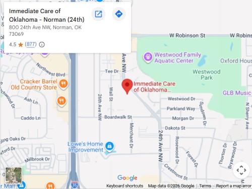Directions to Immediate Care of Oklahoma in Norman, OK